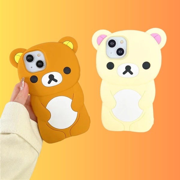 Cartoon Bär Hülle für iPhone, Hüllen für iPhone X 11 12 13 14 15, Y2K Phone Case, Ästhetische iPhone Hülle, Cartoon iPhone Hülle, Bär Phone Case