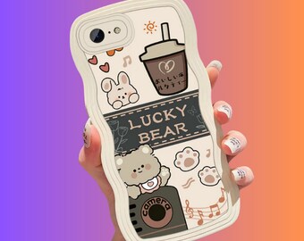 Kawaii Bunny Cute Chunky Phone Case, Étuis pour iPhone X, 11, 12, 13, 14, 15, Housse antichoc, Étuis de téléphone de dessin animé, Étuis de téléphone Kawaii