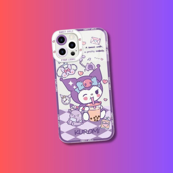 Étuis imprimés de personnages de dessins animés Kawaii pour iPhone 6 6S, iPhone 7 8, iPhone 7 8 Plus, iPhone 11 ProMax, iPhone 12 ProMax, iPhone 15 ProMax