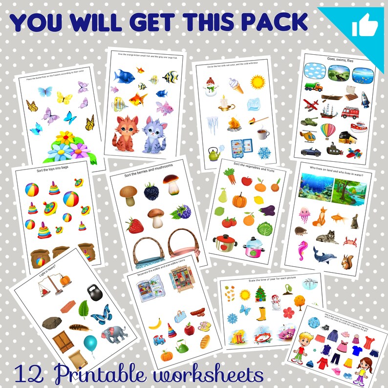Sorting Game| Printable Activity for Toddlers and Preschool| Homeschool ...