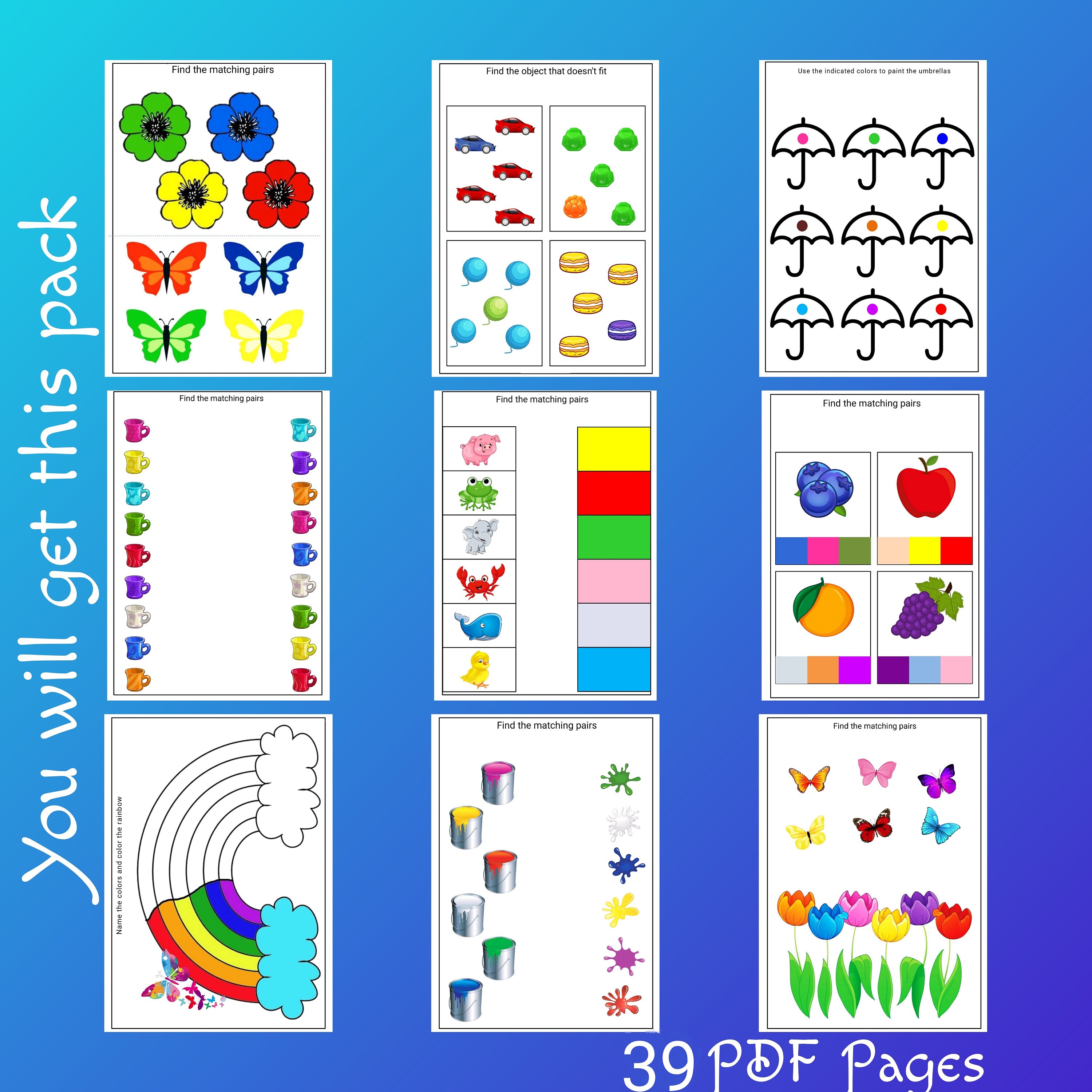 Printable Matching Worksheets Match the Picture Preschool Worksheets