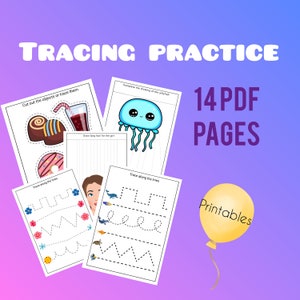 Pre Handwriting Line Tracing Worksheets| Preschool Printable| Homeschool| Preschool Worksheet| Educational Printables| Preschool Handwriting