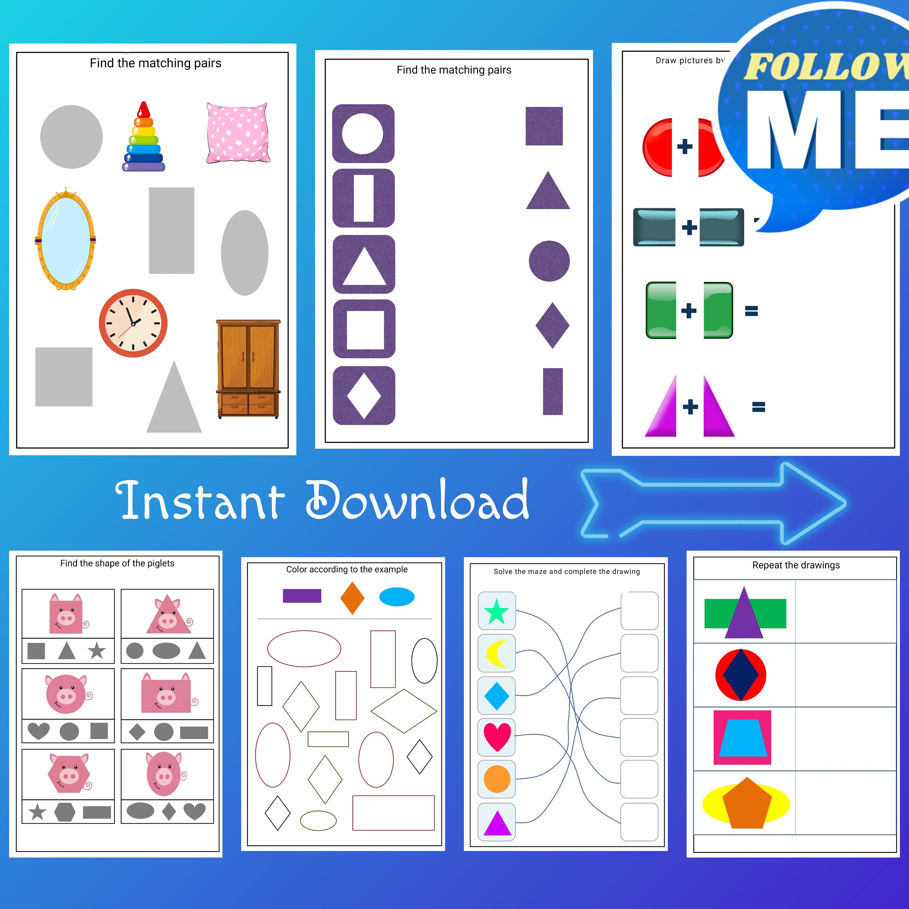 Printable Matching Worksheets Match the Picture Preschool Worksheets ...