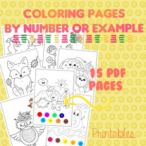 Color by Number and Example| Preschool Printables| Kindergarten ...