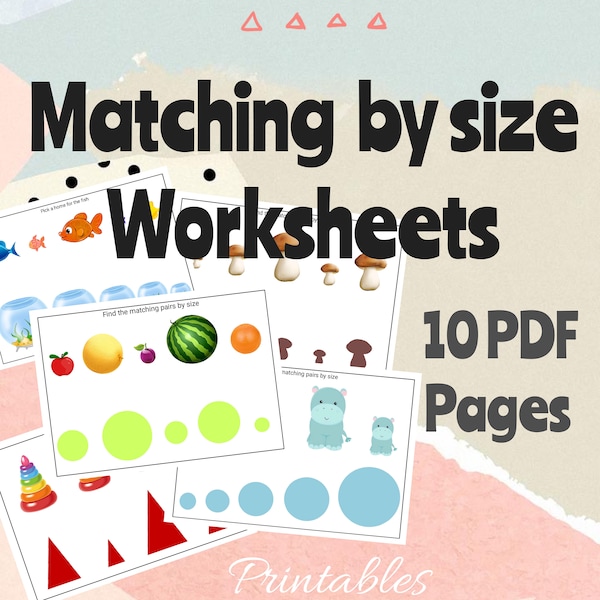 Printable Matching Worksheets| Match the Picture| Preschool Worksheets| Kindergarten Printables| Learning Activities| Homeschool