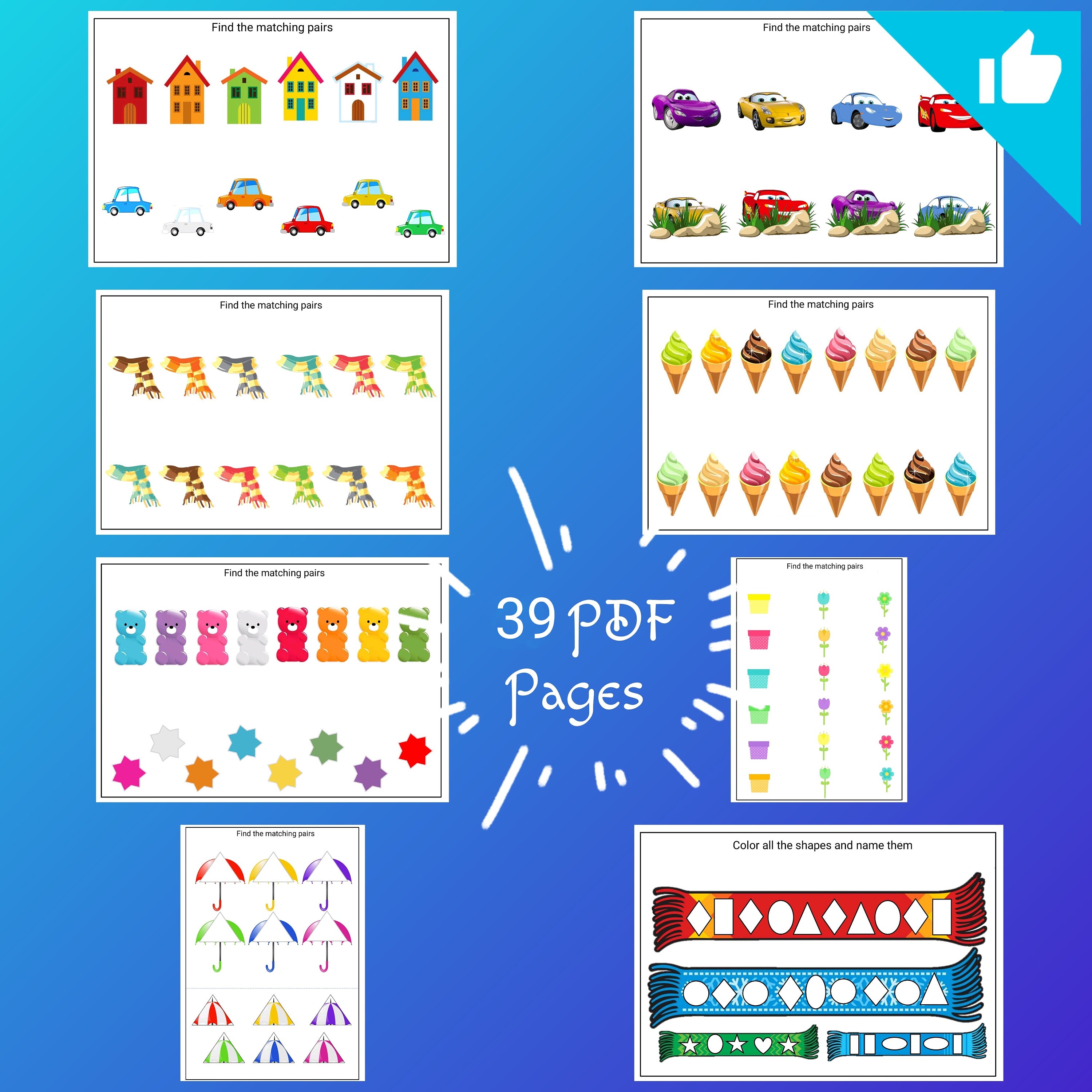 Printable Matching Worksheets Match the Picture Preschool Worksheets ...