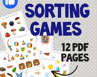 Sorting Game| Printable activity for Toddlers and Preschool| Homeschool Printable| INSTANT DOWNLOAD| Printable PDF