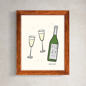 Champagne Wall Art Wall Decor Living Room Art Living Room Decor Bedroom Decor Bedroom Art Apartment Art Housewarming Gift Birthday Gift Wine