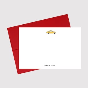 Personalized NYC Taxi Stationery NYC Bachelorette Party Invitation Birthday Gift NYC Housewarming Gift Personalized Hostess Stationery Gift