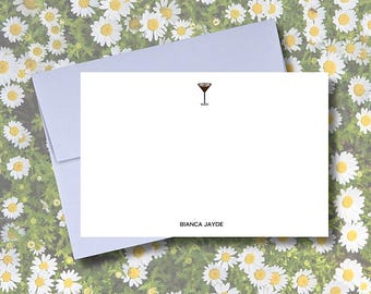Espresso Martini Personalized Stationery - Bachelorette Gift, Birthday Gift, Hostess Gift
