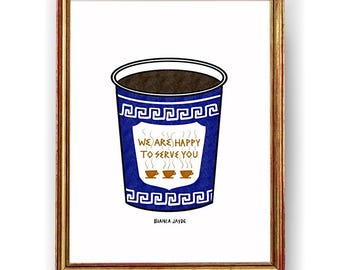 NYC Coffee Cup Wandkunst – New York Kaffeetasse Kunstdruck