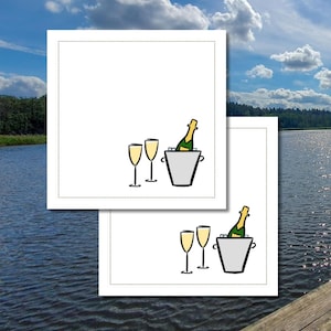 Champagne Cocktail Napkins – Bar Cart Decor, Bachelorette or Hostess Gift, Champagne Party Napkins, Champagne Lover Favor