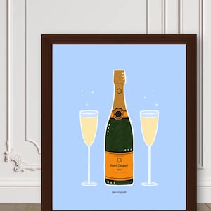 Veuve Clicquot Wall Art – Champagne Art Print for Bar Cart, Kitchen, or Housewarming Gift