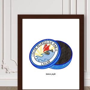Caviar Wall Art – Caviar Art Print for Bar Cart, Kitchen, or Housewarming Gift