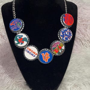 College Football Bottle Cap Necklaces