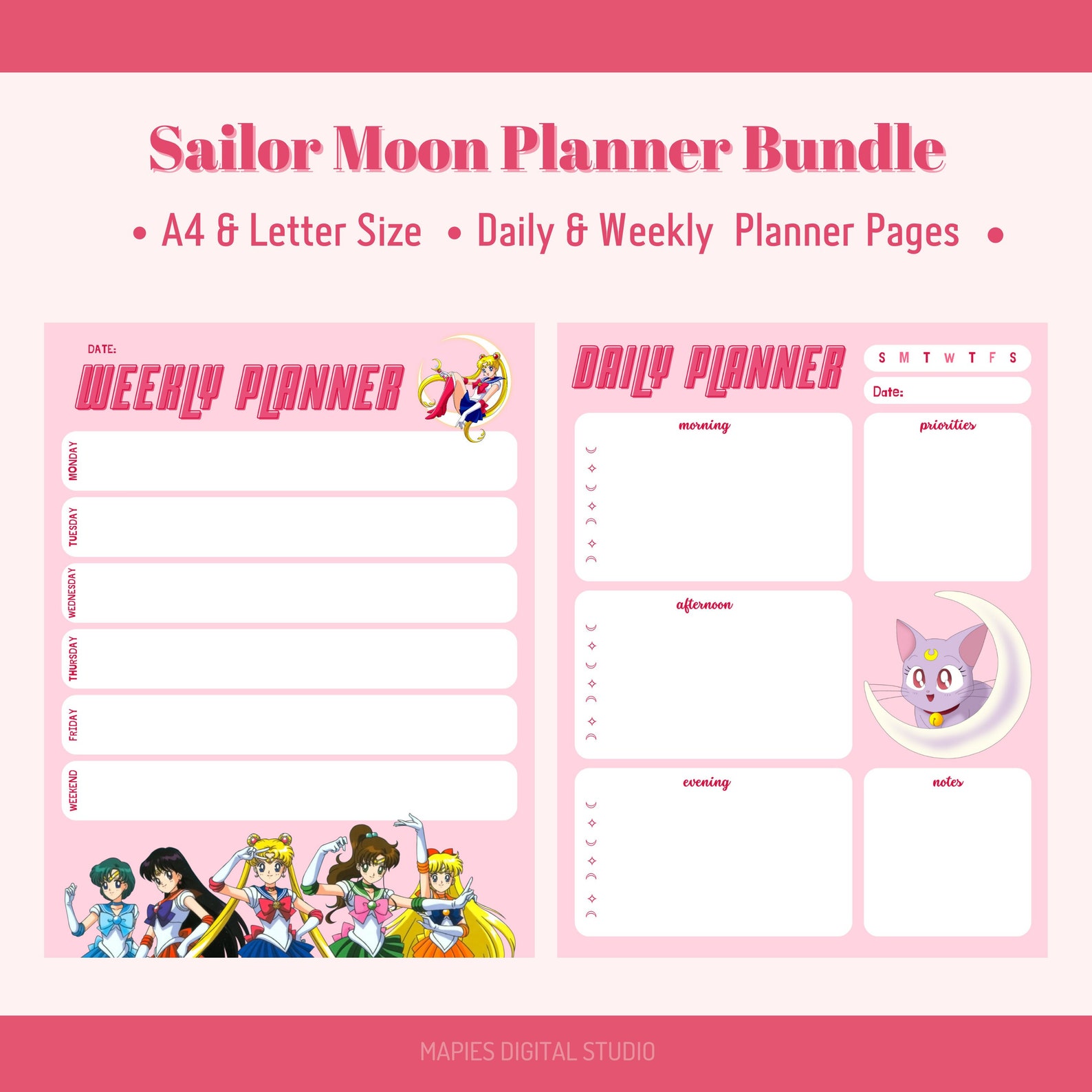 Sailor Moon Planner Printable Sailor Moon Planner Sailor Moon Weekly ...