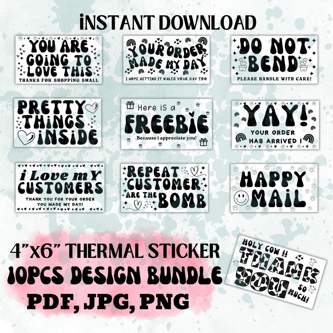4x6 Packaging Stickers: Small Business Thermal Label Designs (digital ...