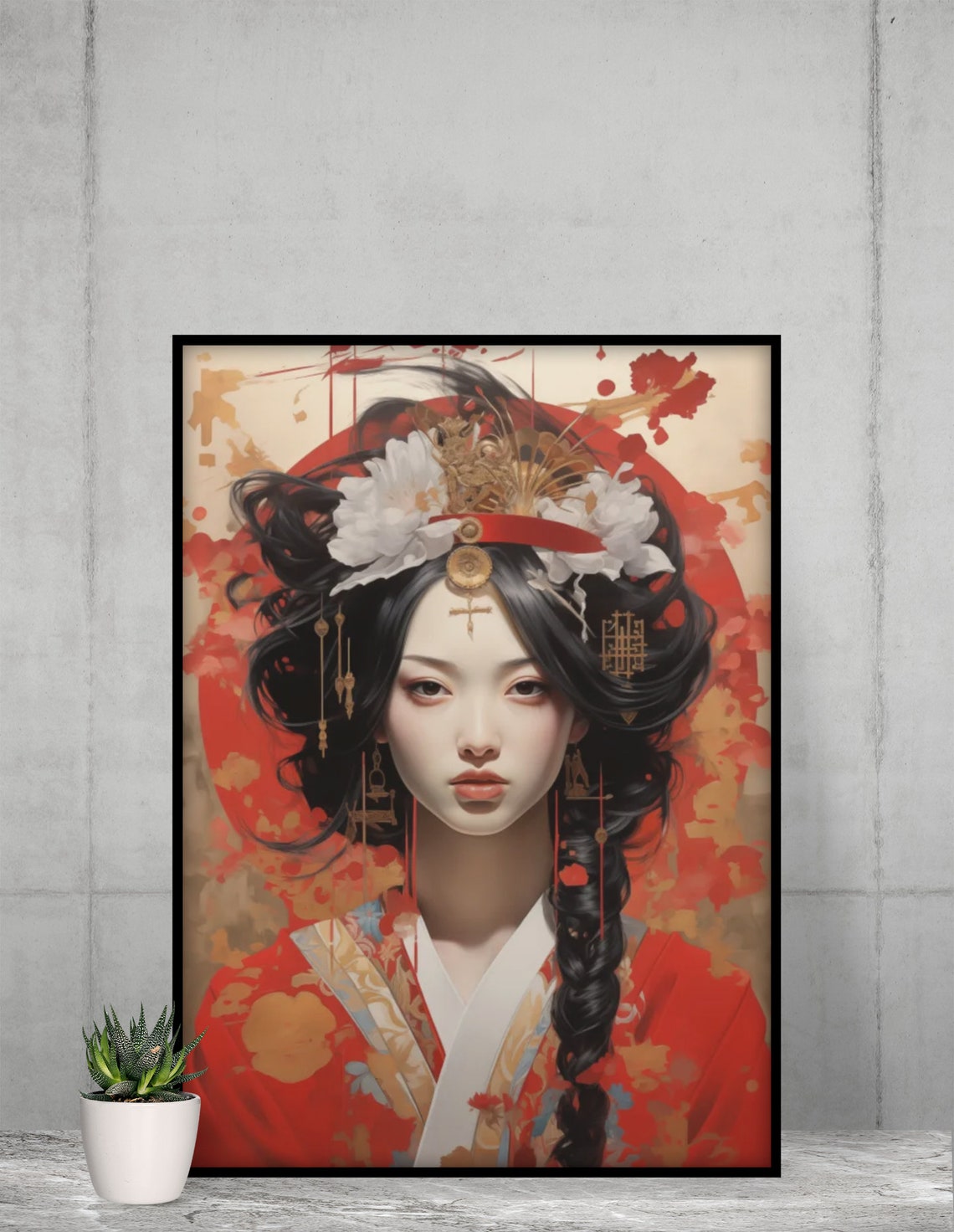 Japanese Art Poster Wall Clipart Printable Digital Download PNG Etsy