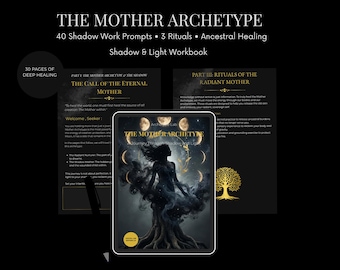 Diário de Trabalho com a Sombra do Arquétipo da Mãe, Caderno de Exercícios em PDF Preenchível, Cura da Criança Interior, Divino Feminino Digital
