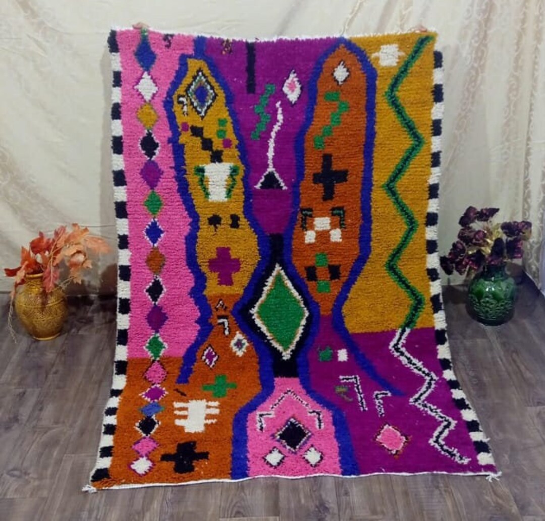 PINK MOROCCAN Rug, Custom Wool Rug, Beni Ourain Carpet