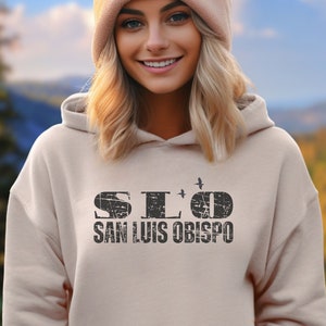San Luis Obispo SLO Hoodie: Cozy Hooded Pullover Sweater, Perfect Gift for Alumni or Locals Hooded Sweatshirt