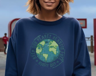 Earth Day Sweatshirt Ocean Inspired Style Trendy Aesthetic Print, Respect the Locals and Protect Our Oceans: Unique Holiday Gift