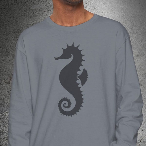 Seahorse Design Long Sleeve T-shirt, Autumn Vacation Long Sleeve shirt, Comfort Colors®