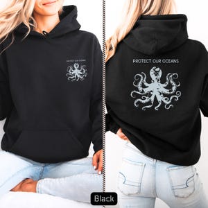 Octopus Marine Conservation Hoodie, Gift Protect Our Ocean Pullover