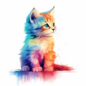 Lot de cliparts chatons mignons - 10 fichiers JPG HQ - parfait pour la fabrication de cartes, l'impression et les travaux manuels en papier numérique - téléchargement immédiat - usage commercial
