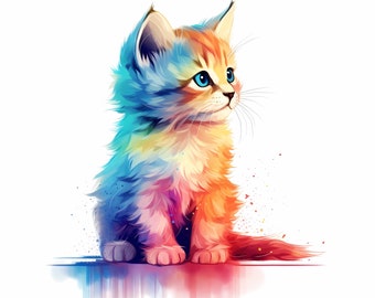 Cute Kittens Clipart Bundle – High-Quality JPG Graphics (Commercial Use)