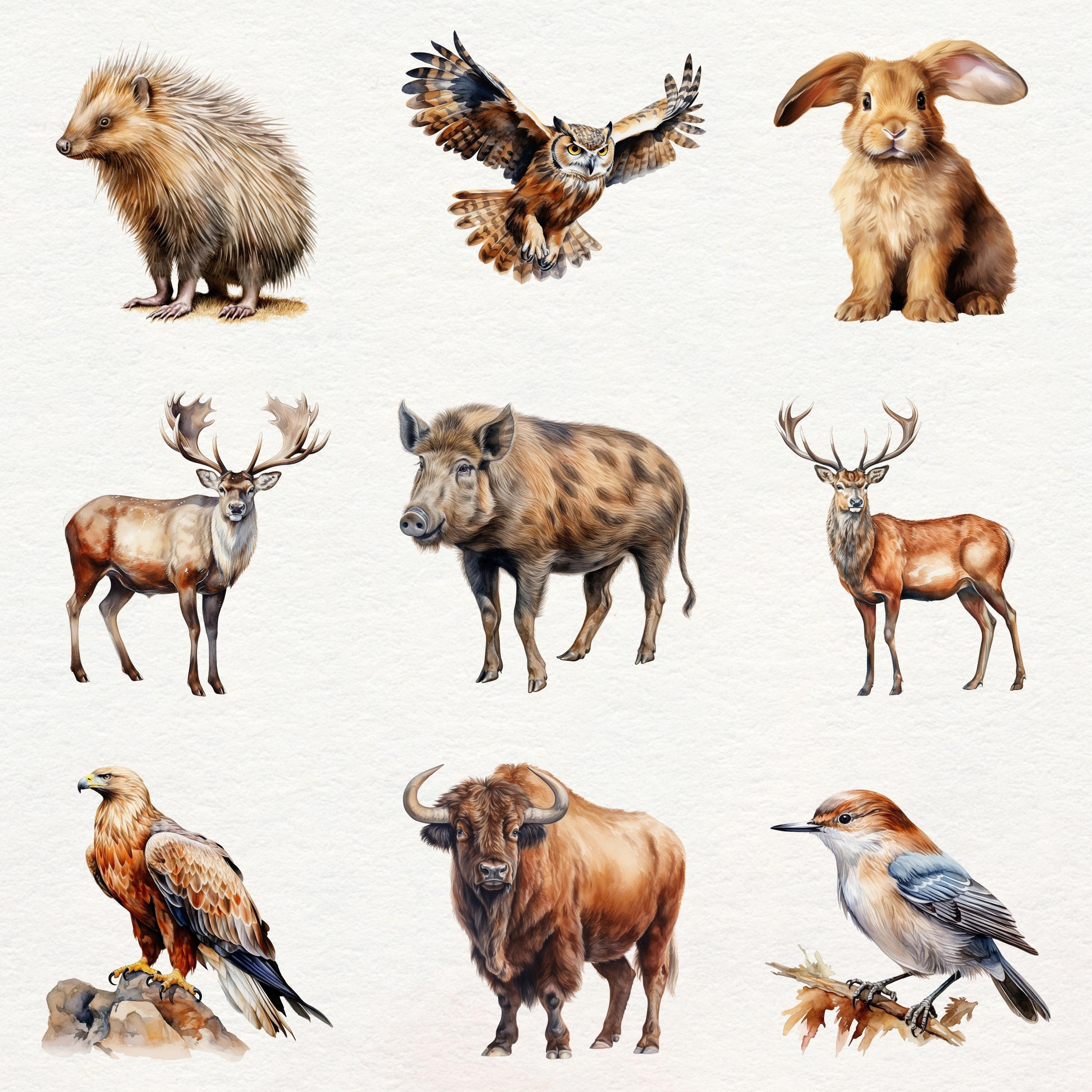 Woodland Animals Clipart | Watercolor Forest Animals PNG, Nursery ...