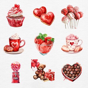 Sweet Valentine Clipart Bundle 28 Watercolor Valentines Day Clipart ...