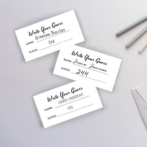 Schreiben Sie Ihre Vermutung Druckbare PDF Errate, wie viele Verlosung Ticket Vorlage Erraten Spiel Unikate Tickets Sofortiger Download Digitale Datei