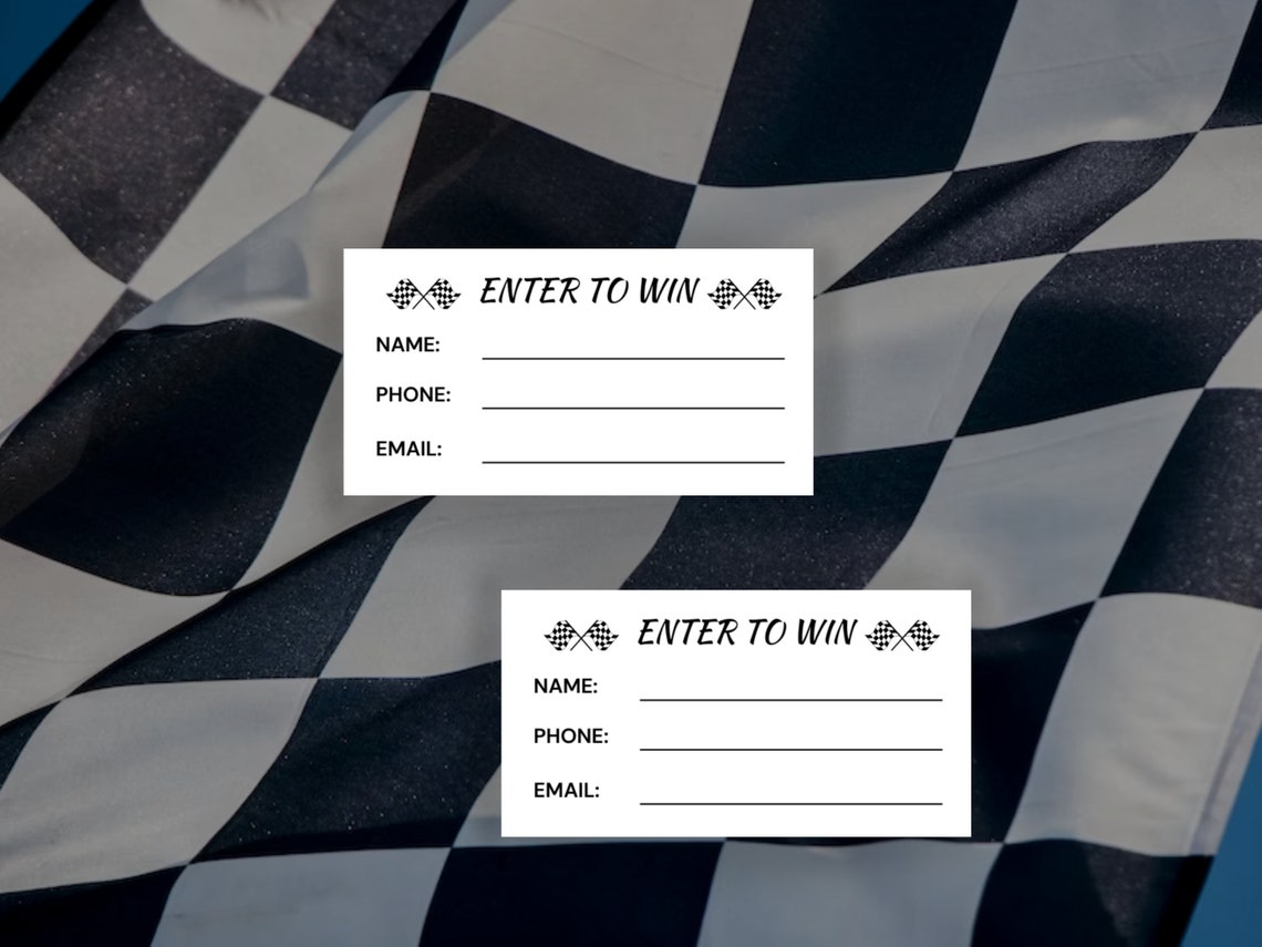 Race Raffle Draw Checkered Flag Printable Raffle Ticket Template Race Raffle Enter to ...