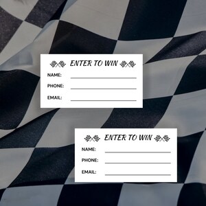Checkered Flag Printable Raffle Ticket Template Race Raffle Enter to Win Racing Draw Tickets Instant Download Printable PDF
