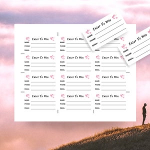 Pink Raffle Tickets Pdf Pink Hearts Printable Raffle Ticket Template Valentines Day Enter to ...