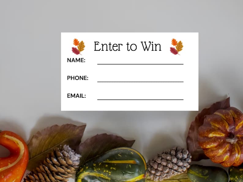 Fall Raffle Signage Fall Printable Raffle Tickets Autumn Leaves Enter to Win Raffle Tickets ...
