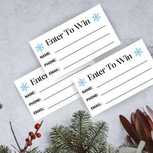 Schneeflocke druckbare Tombola Ticket Vorlage Winter Holiday Season Enter to Win Draw Tickets Sofortiger Download Printable PDF