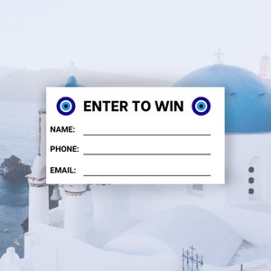 Printable Evil Eye Raffle Ticket Template Nazar Amulet Enter to Win ...