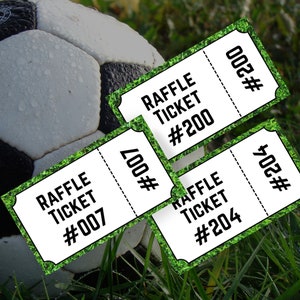 Bilhete de rifa esportiva Bilhete de rifa numerado para impressão Entre para ganhar ingressos com números de 1 a 204 Bilhetes numerados em PDF para impressão para sorteios