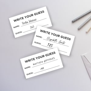 Afdrukbare PDF Raad eens hoeveel loterijticketsjabloon Raadsspel Draw Tickets Instant Download digitaal bestand