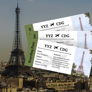 Boarding Pass Ticket Editable Template for Canva Vacation Announcement Printable Plane Tickets Best Gift Idea Surprise Airline Trip