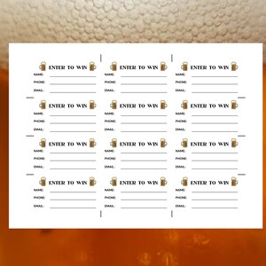 Beer Stein Printable Raffle Ticket Template Enter to Win Booze Draw ...
