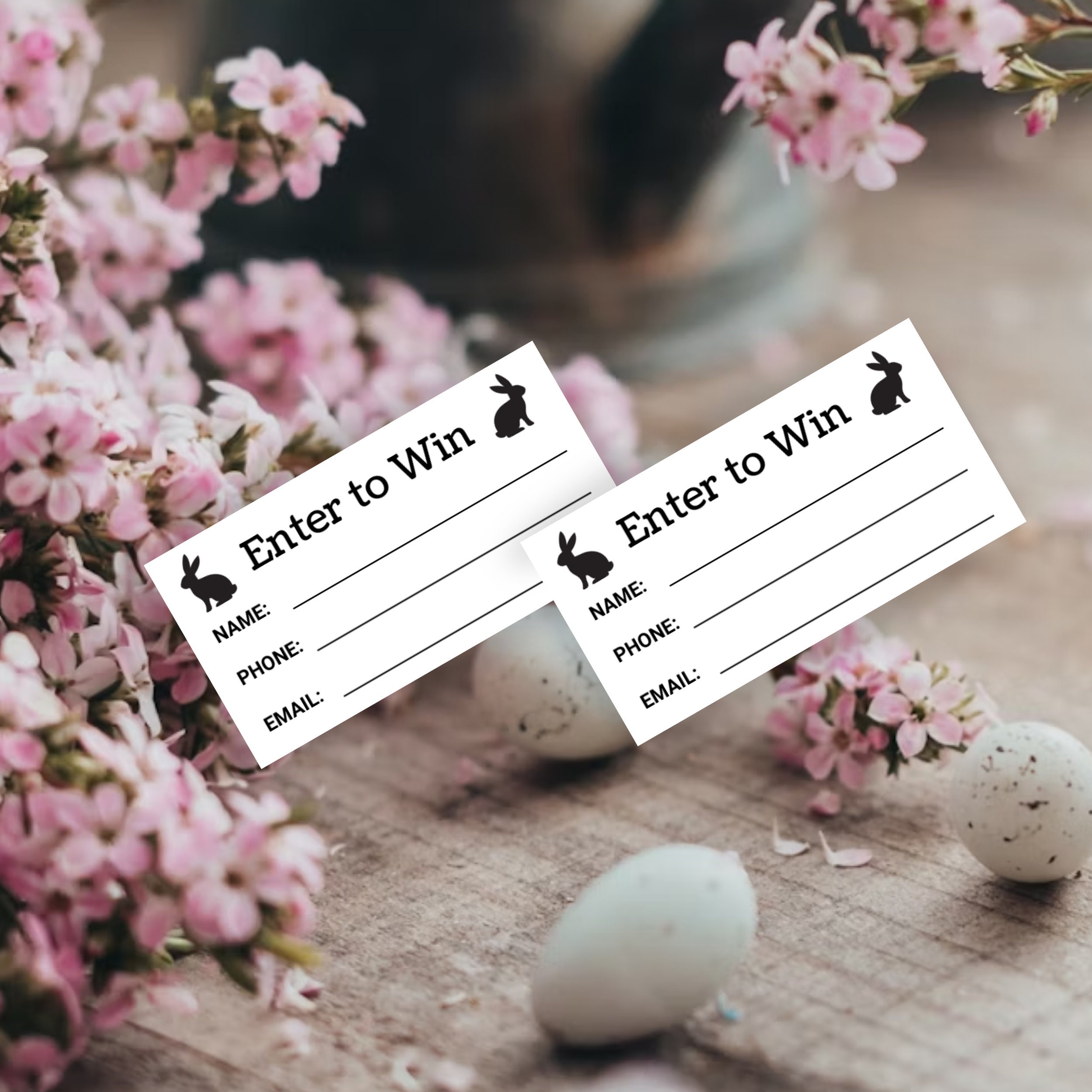 Rabbit Printable Raffle Ticket Template Easter Enter to Win Draw ...