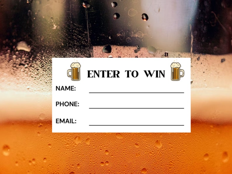 Alcohol Raffle Draw Beer Stein Printable Raffle Ticket Template Enter to Win Booze Draw ...