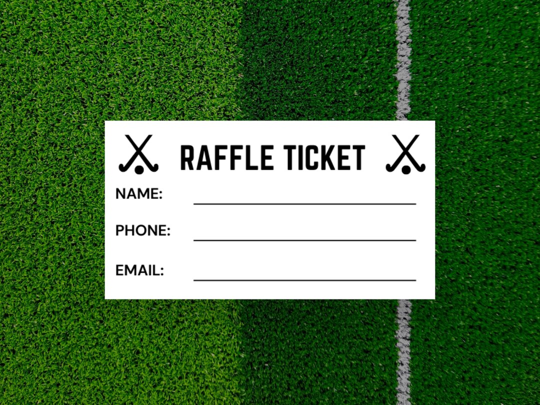 Field Hockey Printable Raffle Ticket Template Enter to Win Draw Tickets ...