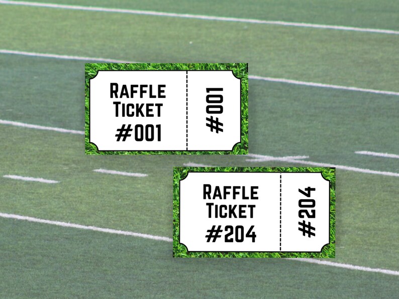 Sports Raffle Ticket Printable Numbered Raffle Ticket Enter to Win ...