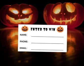 Halloween Printable Raffle Tickets Spooky Enter to Win Raffle Tickets Name Email Address Phone Draw Entry Door Prize Printable PDF