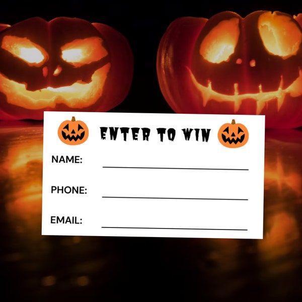 Halloween Printable Raffle Tickets Spooky Enter to Win Raffle Tickets Name Email Address Phone Draw Entry Door Prize Printable PDF