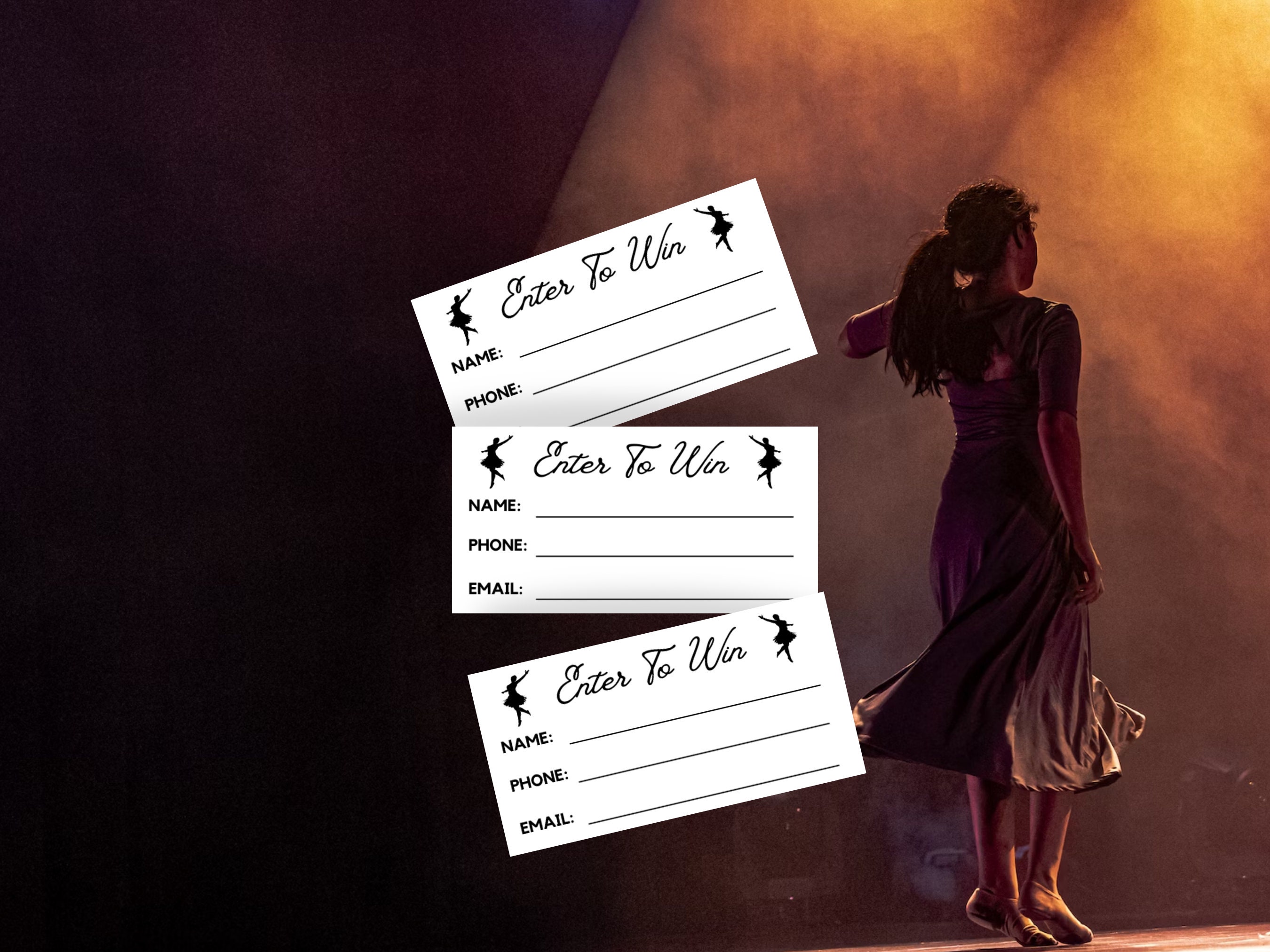 Dance Raffle Dance Printable Raffle Ticket Template Dancer Silhouette Enter to Win ...